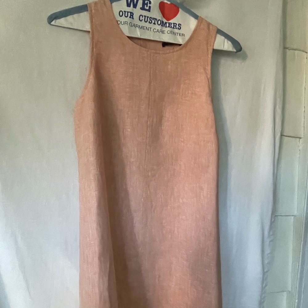 J. Crew linen apricot shift dress lined size medium recently dry cleaned